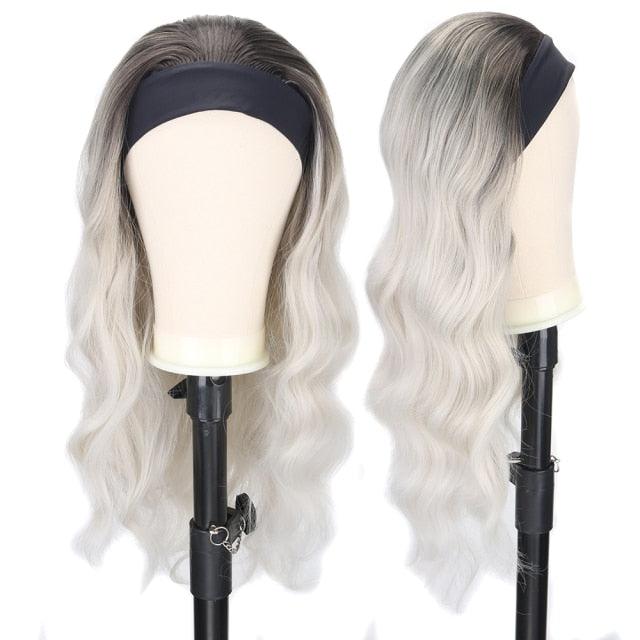 Women's Headband Wig Body Wave Natural Black Blonde Wigs with Headband Fake Hair Synthetic Wigs For Black Women Cosplay Wigs For Women Gifts for girlfriends