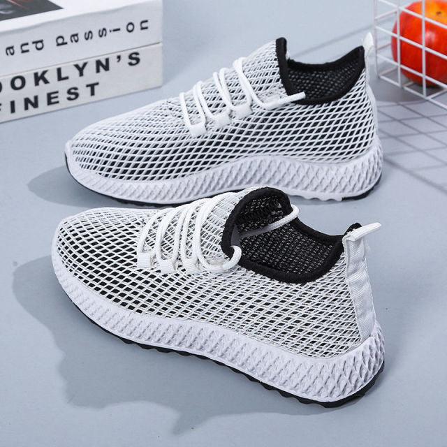 Women's Running Summer Woven Sports Sneakers Fashion Casual Shoe Breathable Mesh Walking Shoes Non Slip Lightweight Breathable Mesh Running Shoes Comfortable Design