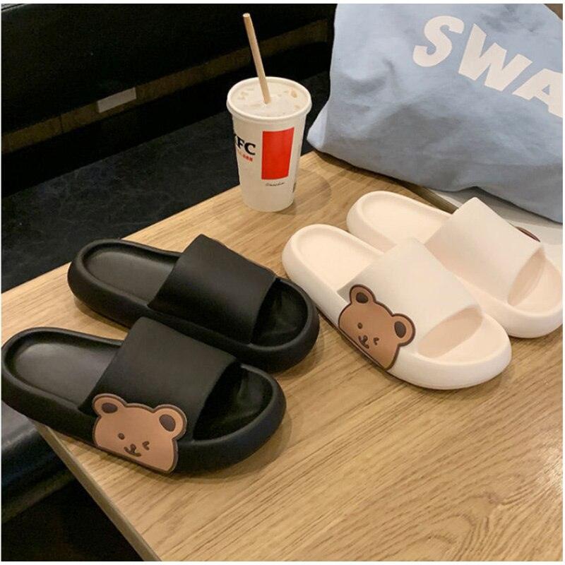 Women's Summer Flip Flops Slippers Soft Slides Cherry Home Bathroom Non Slip Casual Beach Quick Drying Slide Sandal With Thick Sole Non-Slip Soft Shower Open Toe Slippers