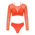 Women's Swimsuit Bikini Set Women's High Waist Swimwear Long Sleeve 3PCS Swimsuit Triangle Three-Piece Suit Bandage Push-Up Swimsuit Bathing Beachwear Swimwear