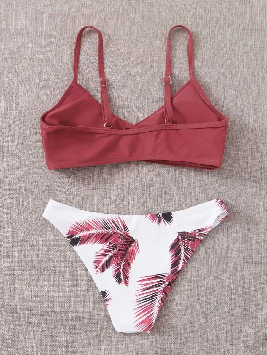 Women's Swimsuit Bikini Swimwear Floral Random Print Bikini Set Push-Up Bikinis Swim Suit Female Beachwear Swim Women Swimsuits Halter Push Up Bikini Two Piece Bathing Suits For Women