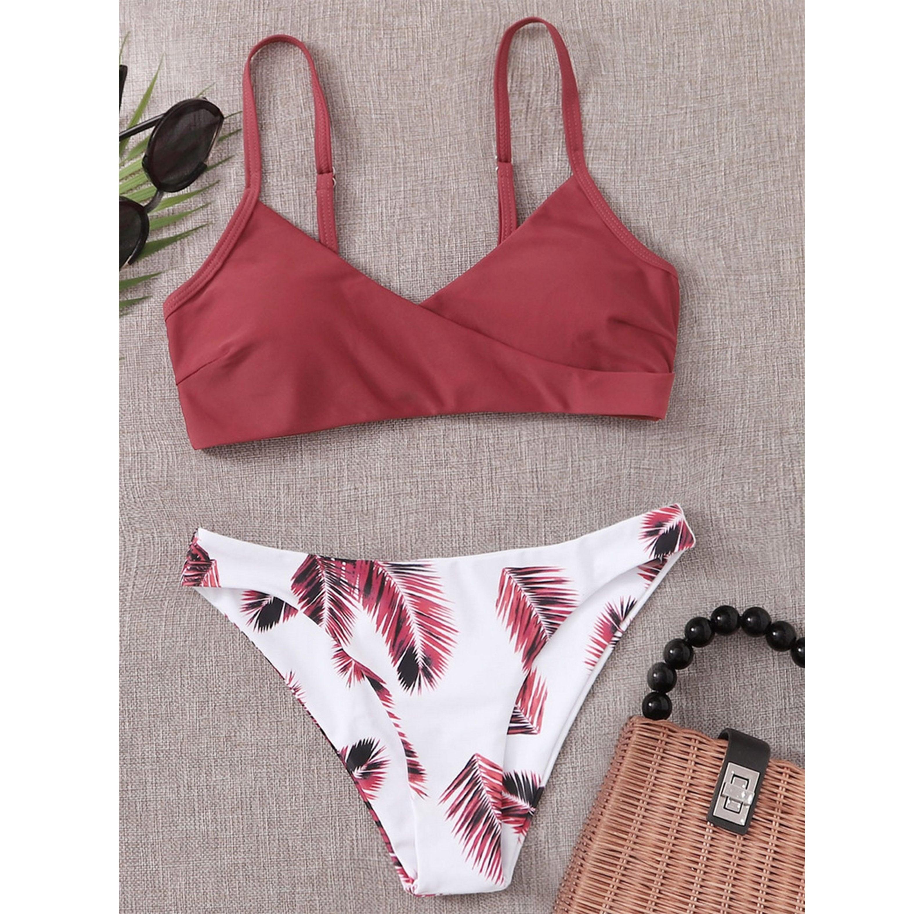 Women's Swimsuit Bikini Swimwear Floral Random Print Bikini Set Push-Up Bikinis Swim Suit Female Beachwear Swim Women Swimsuits Halter Push Up Bikini Two Piece Bathing Suits For Women