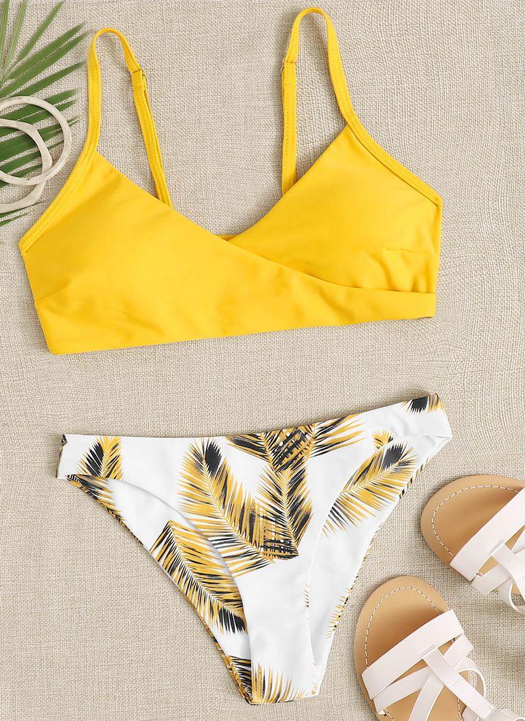 Women's Swimsuit Bikini Swimwear Floral Random Print Bikini Set Push-Up Bikinis Swim Suit Female Beachwear Swim Women Swimsuits Halter Push Up Bikini Two Piece Bathing Suits For Women