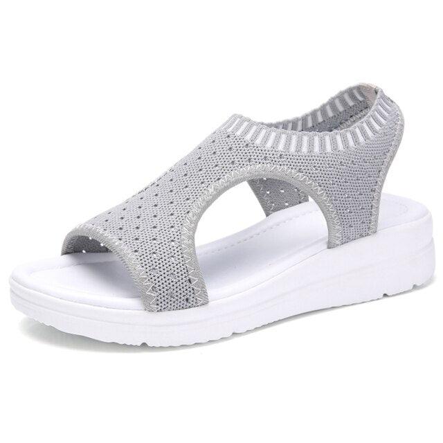 Women Sandals Breathable Comfort Walking Shoes Heels Summer Platform Sandal Casual Comfortable Sandals For Women Ankle Elastic Lightweight Soft Modern Beach Sandals