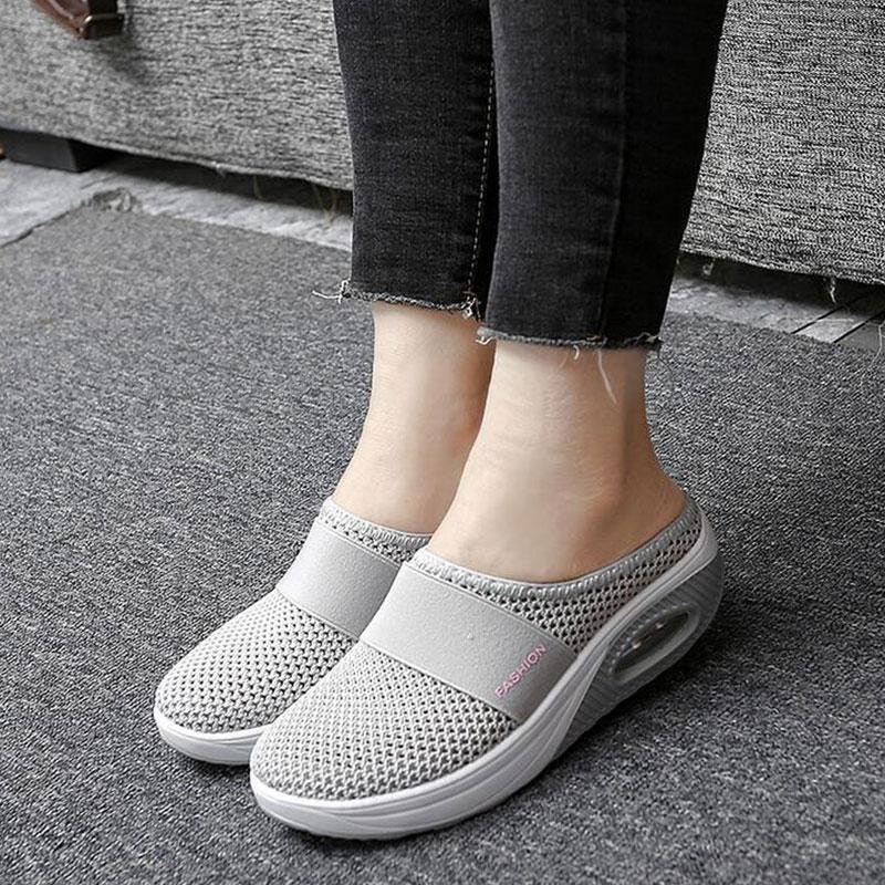 Women Sandals Fashion Platform Shoes Comfy Clogs Breathable Slippers Mesh Lightweight Footwear Air Cushion Platform Mesh Sneaker Sandals For Female Lightweight Beach Shoes