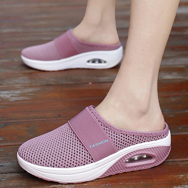 Women Sandals Fashion Platform Shoes Comfy Clogs Breathable Slippers Mesh Lightweight Footwear Air Cushion Platform Mesh Sneaker Sandals For Female Lightweight Beach Shoes