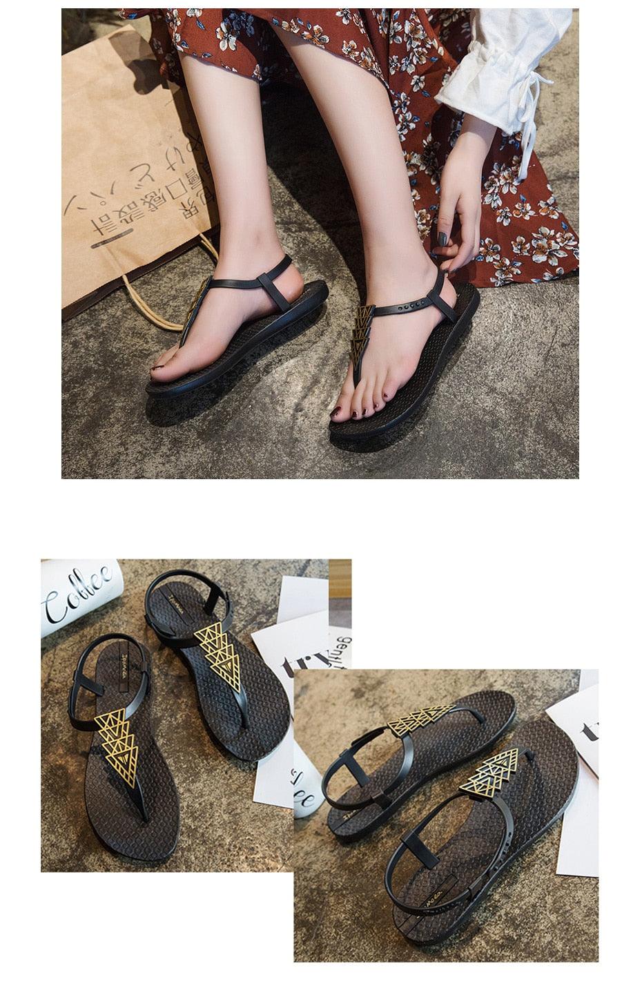 Women Sandals Flip Flops Summer Flat Shoes Woman Sandals Beach Flat Sandals T-Strap Sandals Strappy Flip Flop Sandal Flat Slide Casual Summer Beach Thong Slipper