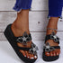 Women Sandals New Design Gold Chain Closed Toe Slip On Mules Shoes Flat Heels Square Head Casual Slides Summer Slippers Open Toe Flat Sandals Metal Chain PU Leather Slides Shoes