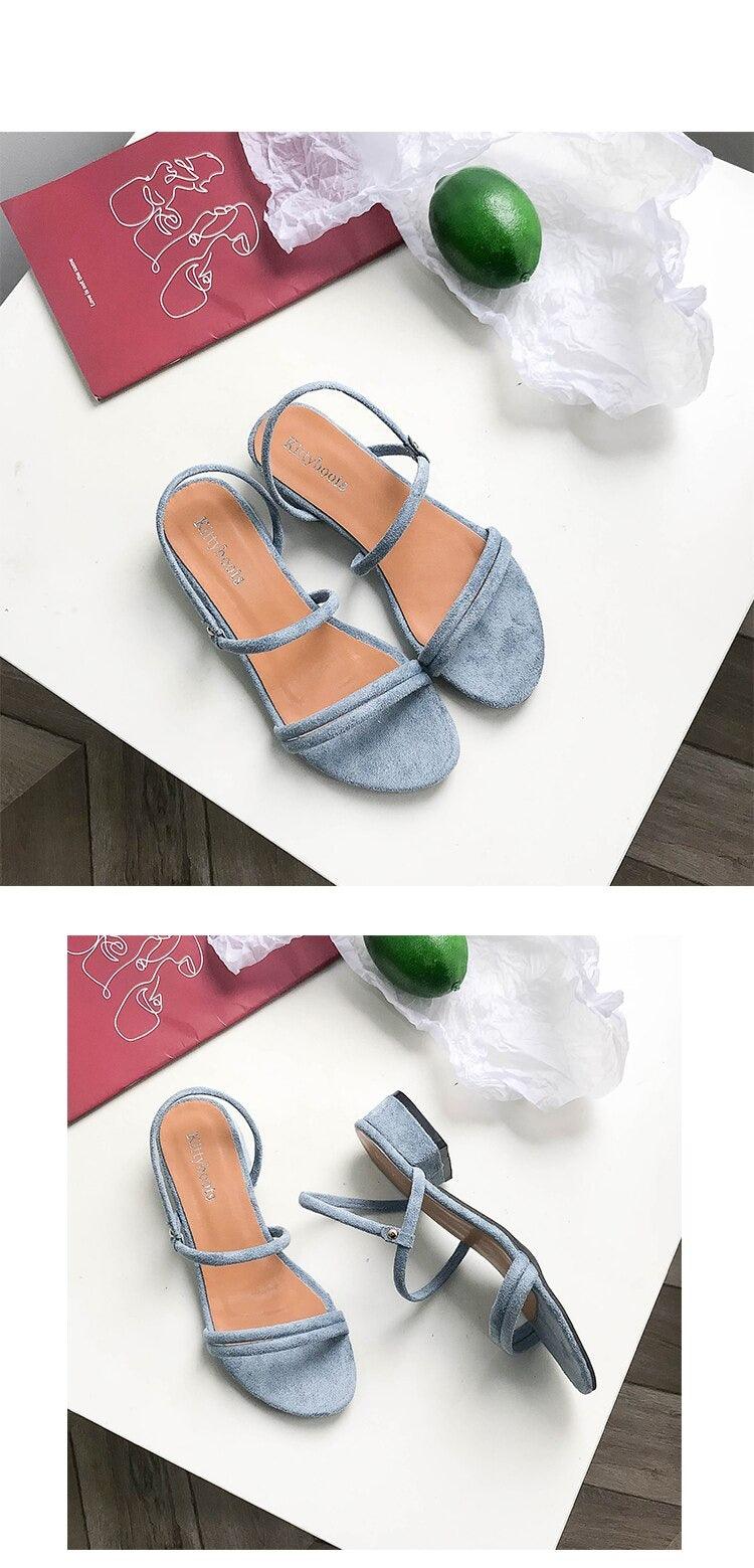 Women Sandals Summer Blue Shoes Flats Heel Flip Flip Flop Sandals Women Back Strap Flat Sandals Adjustable Casual Sandal With Open Toe Sandals