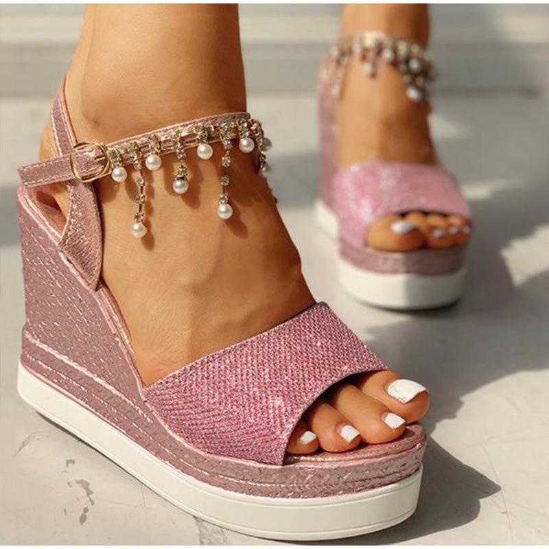 Women Sandals Summer Platform Sandals Buckle Strap Peep Toe Thick Bottom Modern Espadrille Sandals Platform Cross Buckle Strap Slingback Summer Open Toe Shoes