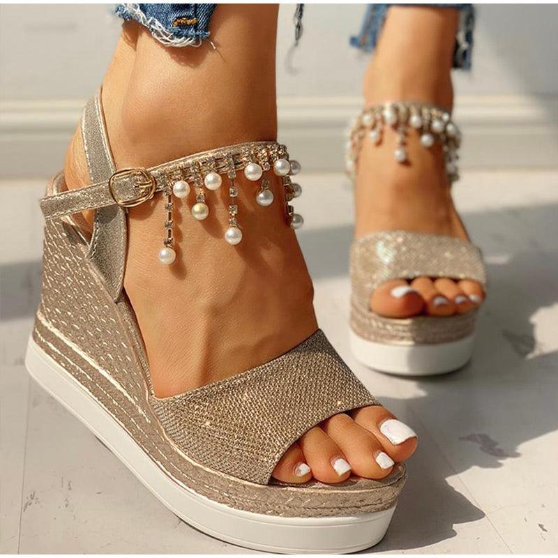 Women Sandals Summer Platform Sandals Buckle Strap Peep Toe Thick Bottom Modern Espadrille Sandals Platform Cross Buckle Strap Slingback Summer Open Toe Shoes