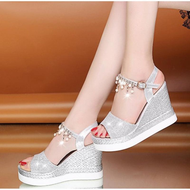 Women Sandals Summer Platform Sandals Buckle Strap Peep Toe Thick Bottom Modern Espadrille Sandals Platform Cross Buckle Strap Slingback Summer Open Toe Shoes