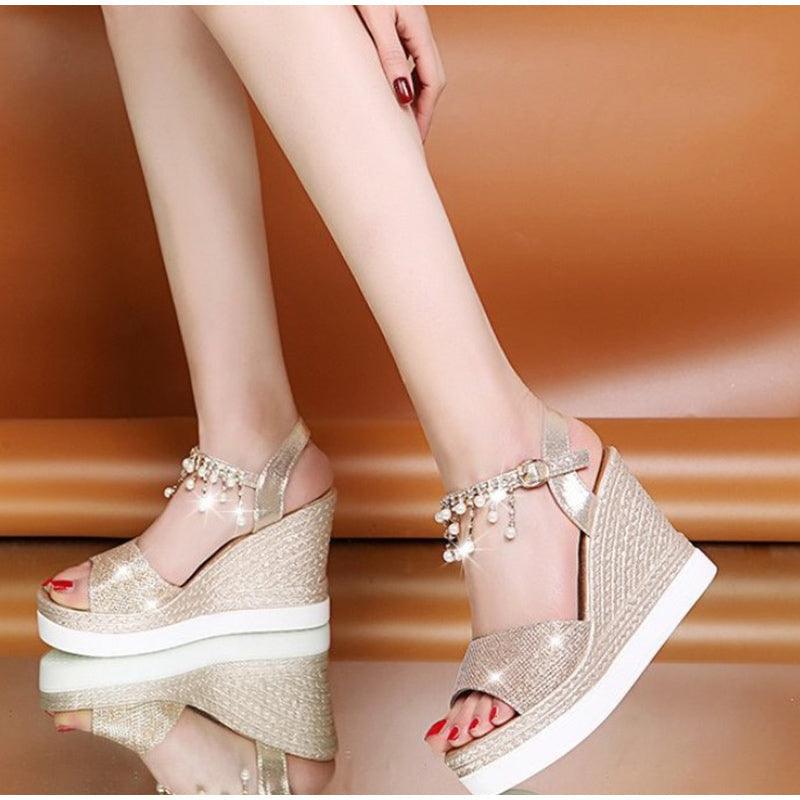 Women Sandals Summer Platform Sandals Buckle Strap Peep Toe Thick Bottom Modern Espadrille Sandals Platform Cross Buckle Strap Slingback Summer Open Toe Shoes