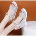 Women Sandals Summer Platform Sandals Buckle Strap Peep Toe Thick Bottom Modern Espadrille Sandals Platform Cross Buckle Strap Slingback Summer Open Toe Shoes