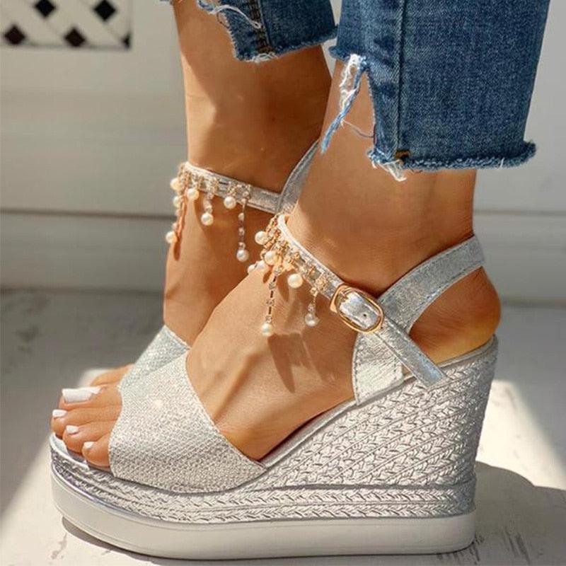 Women Sandals Summer Platform Sandals Buckle Strap Peep Toe Thick Bottom Modern Espadrille Sandals Platform Cross Buckle Strap Slingback Summer Open Toe Shoes