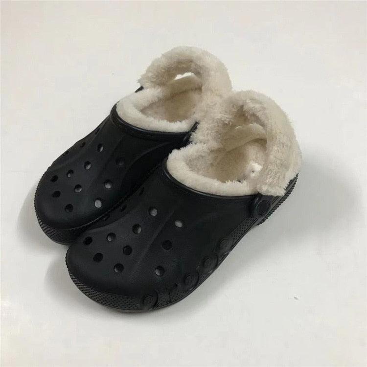 Women Sandals Winter Hole Slippers Outside Shoes For Women Slippers For Home Men's and Women's Classic Lined Clog Warm And Fuzzy Slippers Fur Lined Clogs Winter Garden Shoes Warm House Slippers