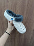 Women Sandals Winter Hole Slippers Outside Shoes For Women Slippers For Home Men's and Women's Classic Lined Clog Warm And Fuzzy Slippers Fur Lined Clogs Winter Garden Shoes Warm House Slippers