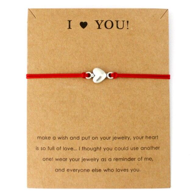 Women Silver Gold I Love You Bracelet Stars Heart Paper Unicorn Charm Jewelry Heart Bracelet For Women Men Red Strings Bracelet Lucky Friendship Love Relationship Bracelet