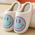 Women Smiley Slippers Fluffy Home Warm Fur Slippers Smiley Face Household Couple Slippers Indoor Warm Home Non-Slip Couple Style Casual Shoes Indoor Outdoor Anti-Skid Plush Fleece Lined House Shoes