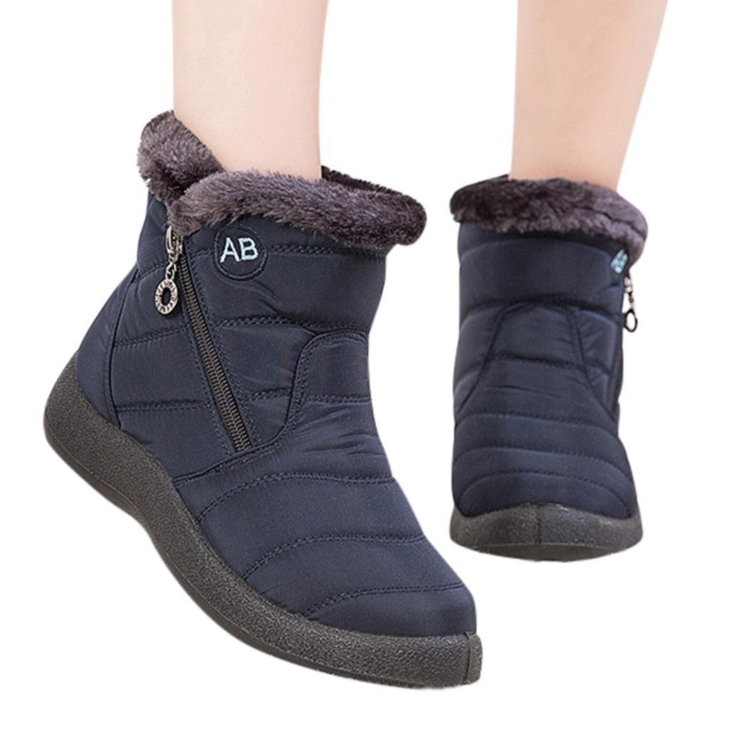 Women Snow Boots Warm Short Fur Plush Winter Ankle Boots Zip Comfort Warm Shoes Anti-Slip Fur Lined Ankle Short Boots Waterproof Slip On Outdoor Lightweight Shoes - STEVVEX Shoes - 106, Casual Walking Shoes, Climbing Shoes, Comfortable Shoes, Elegant Sport Shoes, Fur Shoes, Jogging Shoes, Non Slip Shoes, Plush Casual Sports Shoes, Shoes, Shoes For Winter, Snow Shoes, Sports Shoes, Walking Shoes, Winter Boots, Women's Hiking Sports Shoes, Womens Shoes, Womens Sport Shoes, Womens Winter Shoes - Stevvex.com