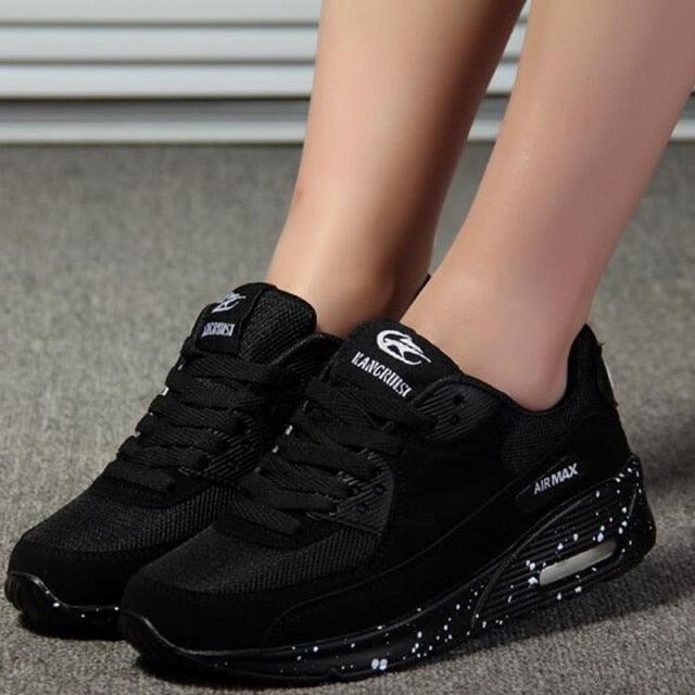 Women Soft Platform Sneakers Green Black Pink Breathable Air Cushion Casual Sports Women Trainers Fashion Lightweight Tennis Sport Walking Athletic Casual Footwear Sneakers