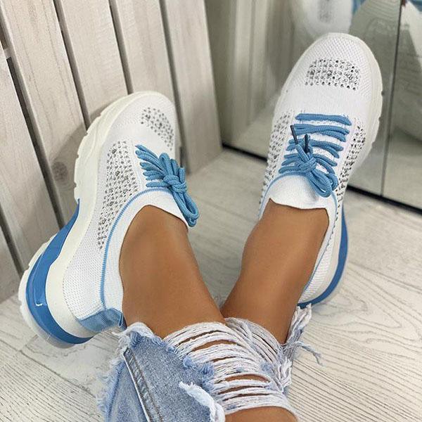 Women Sport Elegant Sneakers Platform Shoes Flats Solid Casual Spring Summer New Fashion Women's Vulcanized Running Sneakers Walking Tennis Shoes Lightweight Breathable Design