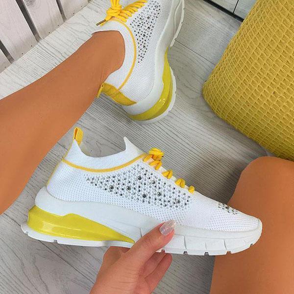 Women Sport Elegant Sneakers Platform Shoes Flats Solid Casual Spring Summer New Fashion Women's Vulcanized Running Sneakers Walking Tennis Shoes Lightweight Breathable Design