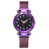 Women Starry Sky Clock Luxury Women Watches Fashion Diamond Quartz Wristwatches Women's Fashion Starry Sky Watch Luxury Analog Stardust Watches For Girls Casual Luminous Ladies Wrist Watch With Stainless Steel Mesh Band Dress Watch