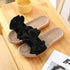 Women Summer Casual Slides Comfortable Flax Slippers Striped Bow Linen Flip Flops Platform Sandals Summer Indoor Slippers Linen Women's Slippers Flower Slippers