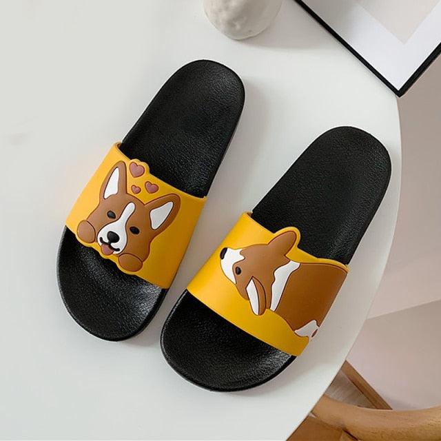 Women Summer Dog Slippers Slide Beach Flip Flops Comfortable Thick Sole Girls Flat Shoes Quick-Dry Flip Flop Slides Water Resistant All-Day Comfort Fit Wet Grip Soles