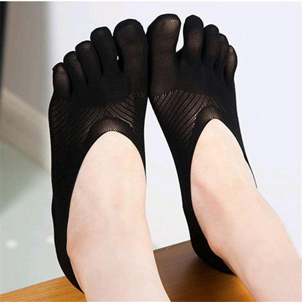 Women Summer Five-Finger Socks Ultrathin Funny Toe Invisible Sock With Silicone Anti-Skid Breathable Anti-Friction For Women