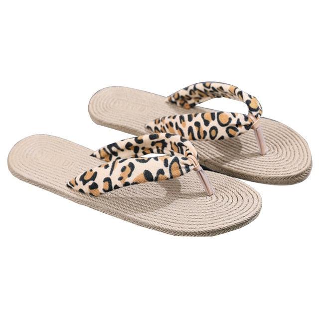 Women Summer Floral Flip Flops Beach Sandals Thongs Slippers Hemp Rope Travel Flip-Flops Unisex Home Slippers Flax Women House Slipper Open-Toe Breathable Slippers