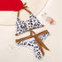 Women Summer Floral Print Swimsuit Modern Bow Swimwear Lace Up Bikini Set Bathing Suit Women Women's Bathing Suit Tie Knot Front Ruffle Bikini Set Two Piece Swimsuit