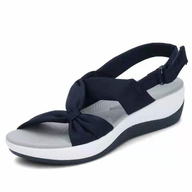 Women Summer Open Toe Sandals Women Bow Platform Comfy Beach Sandals Women Bow-Knot Platform Simple Outdoor Flip-Flops Beach Sandals Fashion Slippers Summer Sandals