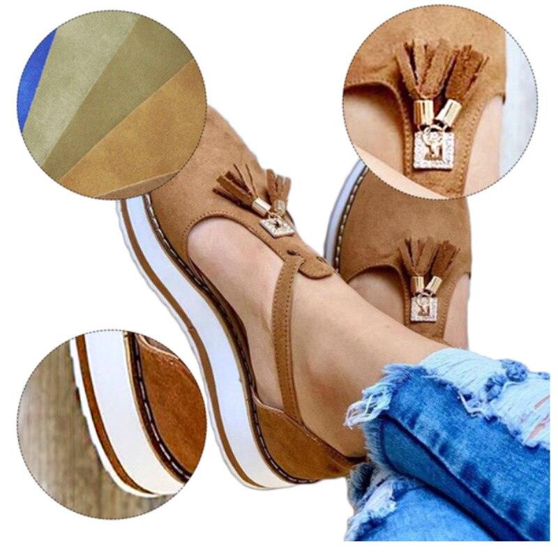 Women Summer Sandals Fashion Buckle Strap Solid Cover Heel Flat Platform Heel Casual Summer Strappy Cut Out Closed Toe Sandals Comfy Chunky Slippers For Indoor Outdoor