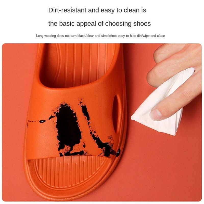 Women Summer Slippers Beach Slide Sandals Flip Flops Non-slip Soft Sole Men Couple Casual Shoes Non-Slip Quick Drying Slipper For Women Men Thick Sole Indoor Home Spa Open Toe Sandals