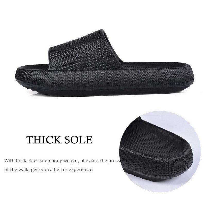 Women Summer Slippers Beach Slide Sandals Flip Flops Non-slip Soft Sole Men Couple Casual Shoes Non-Slip Quick Drying Slipper For Women Men Thick Sole Indoor Home Spa Open Toe Sandals