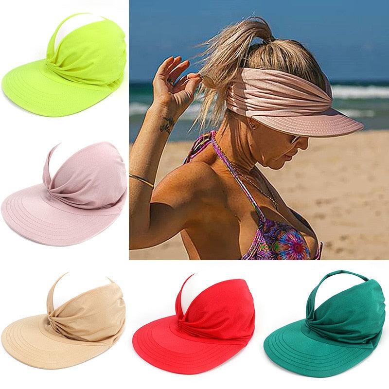 Women Sun Visor Summer Hat Women Anti-ultraviolet Hat Women's Elegant Simple Hat Classic Women's Hat Hollow Top Hat Elastic Hollow Top Hat Outdoor Quick-drying Sun Hat Summer Beach Hat