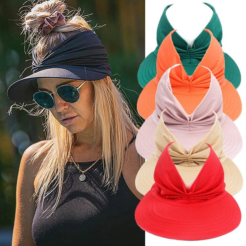 Women Sun Visor Summer Hat Women Anti-ultraviolet Hat Women's Elegant Simple Hat Classic Women's Hat Hollow Top Hat Elastic Hollow Top Hat Outdoor Quick-drying Sun Hat Summer Beach Hat