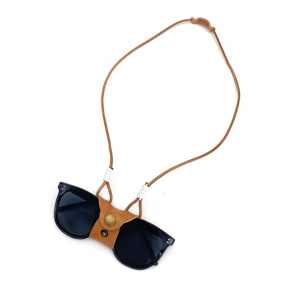 Women Sunglass Bag Leather Glasses Clip Hanging Neck Glasses Bag Anti-lost Glasses Protective Cover Fashionable Eyewear Pouch Eyeglasses Clip PU Glasses Case Multifunctional Glasses Bag