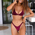 Women Swimsuit Triangle Micro Bikini Set Solid Swimwear Women's Swimsuit Halter Ribbed String Bathing Suit Bikini Set High Cut Swimming Bathing Suit Beachwear