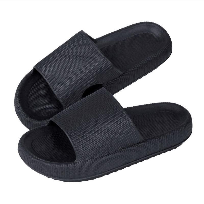 Women Thick Platform Slippers Summer Fashion EVA Soft Sole Beach Slide Sandals Open Toe Soft Home Shoes Non-Slip Soft Shower Spa Bath Pool Gym House Sandals For Indoor And Outdoor