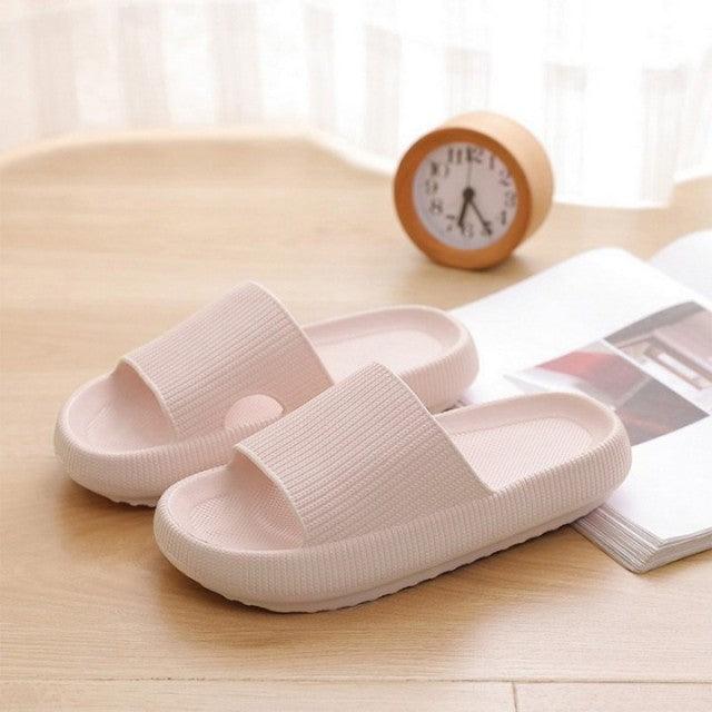 Women Thick Platform Slippers Summer Fashion EVA Soft Sole Beach Slide Sandals Open Toe Soft Home Shoes Non-Slip Soft Shower Spa Bath Pool Gym House Sandals For Indoor And Outdoor