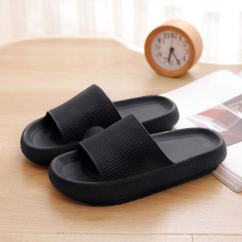 Women Thick Platform Slippers Summer Fashion EVA Soft Sole Beach Slide Sandals Open Toe Soft Home Shoes Non-Slip Soft Shower Spa Bath Pool Gym House Sandals For Indoor And Outdoor