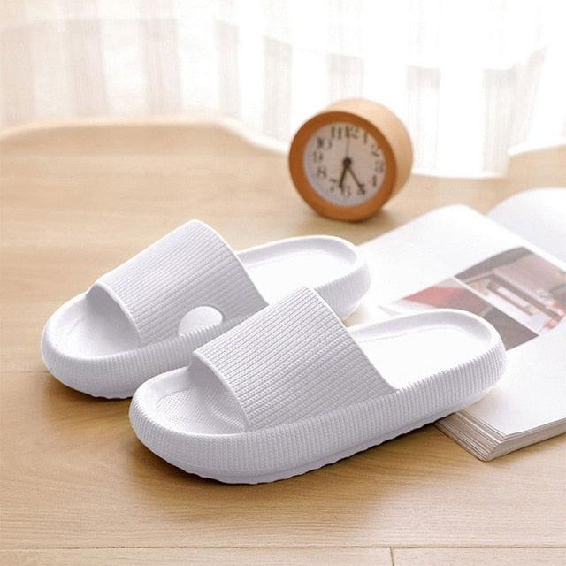 Women Thick Platform Slippers Summer Fashion EVA Soft Sole Beach Slide Sandals Open Toe Soft Home Shoes Non-Slip Soft Shower Spa Bath Pool Gym House Sandals For Indoor And Outdoor