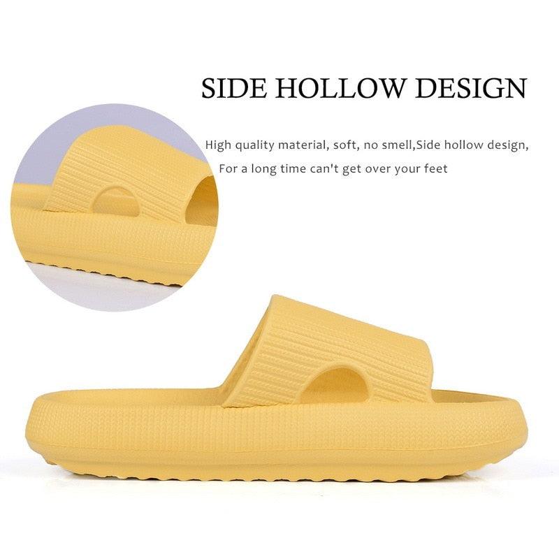 Women Thick Platform Slippers Summer Fashion EVA Soft Sole Beach Slide Sandals Open Toe Soft Home Shoes Non-Slip Soft Shower Spa Bath Pool Gym House Sandals For Indoor And Outdoor