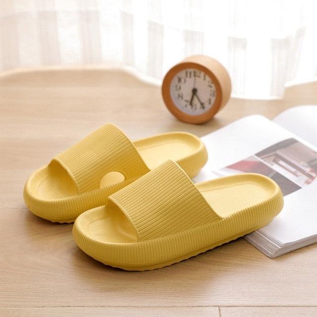 Women Thick Platform Slippers Summer Fashion EVA Soft Sole Beach Slide Sandals Open Toe Soft Home Shoes Non-Slip Soft Shower Spa Bath Pool Gym House Sandals For Indoor And Outdoor