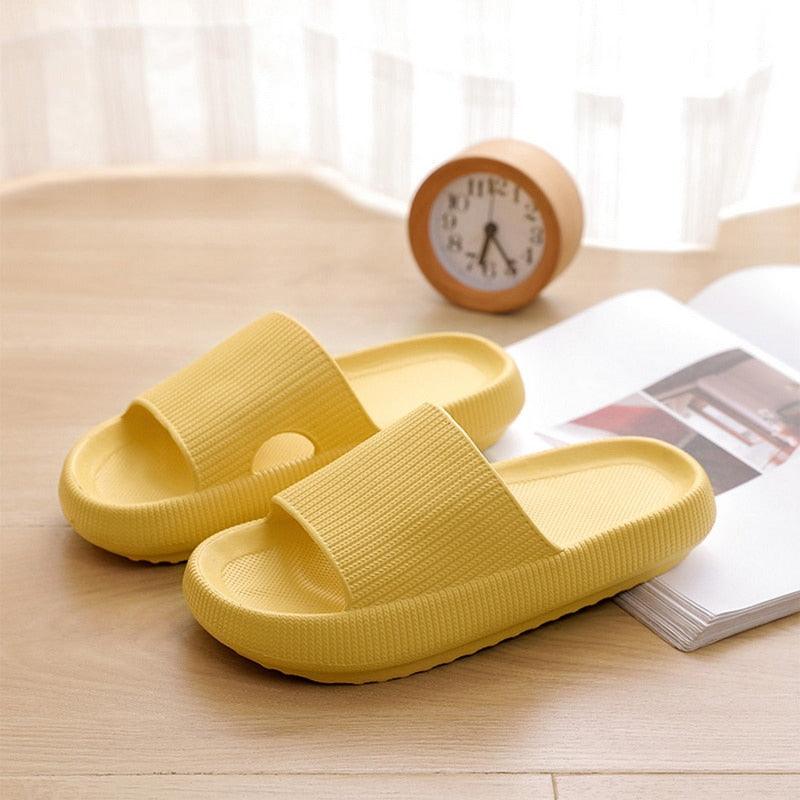 Women Thick Platform Slippers Summer Fashion EVA Soft Sole Beach Slide Sandals Open Toe Soft Home Shoes Non-Slip Soft Shower Spa Bath Pool Gym House Sandals For Indoor And Outdoor