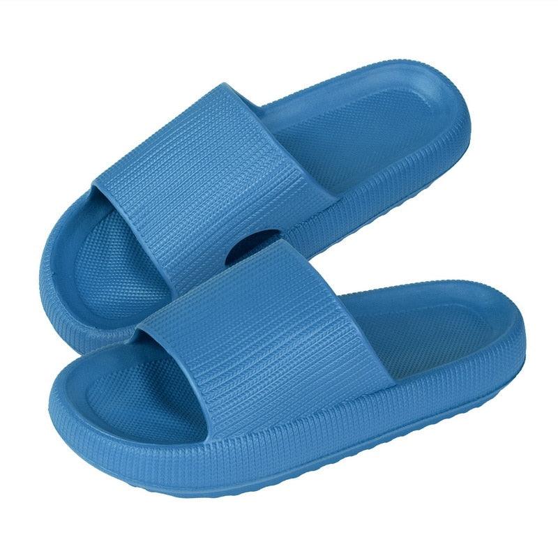 Women Thick Platform Slippers Summer Fashion EVA Soft Sole Beach Slide Sandals Open Toe Soft Home Shoes Non-Slip Soft Shower Spa Bath Pool Gym House Sandals For Indoor And Outdoor