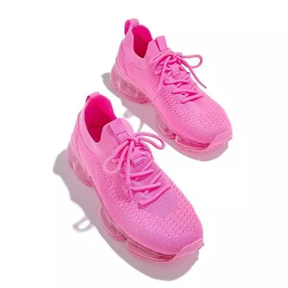 Women Trendy Sneakers Fashion Cushion Lace Up Running Sport Sneakers Outdoor Sport Shoes Spring Summer Couple Cushion Flats Training Running Breathable Sneakers